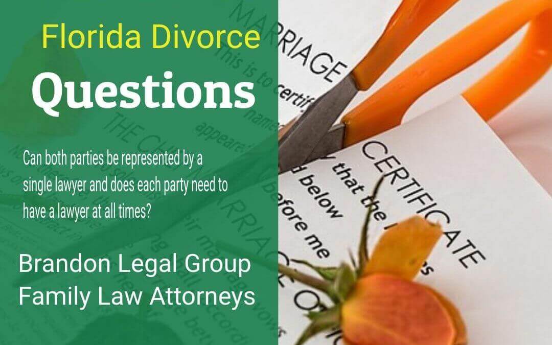 Can both parties in a divorce be represented by a single lawyer?